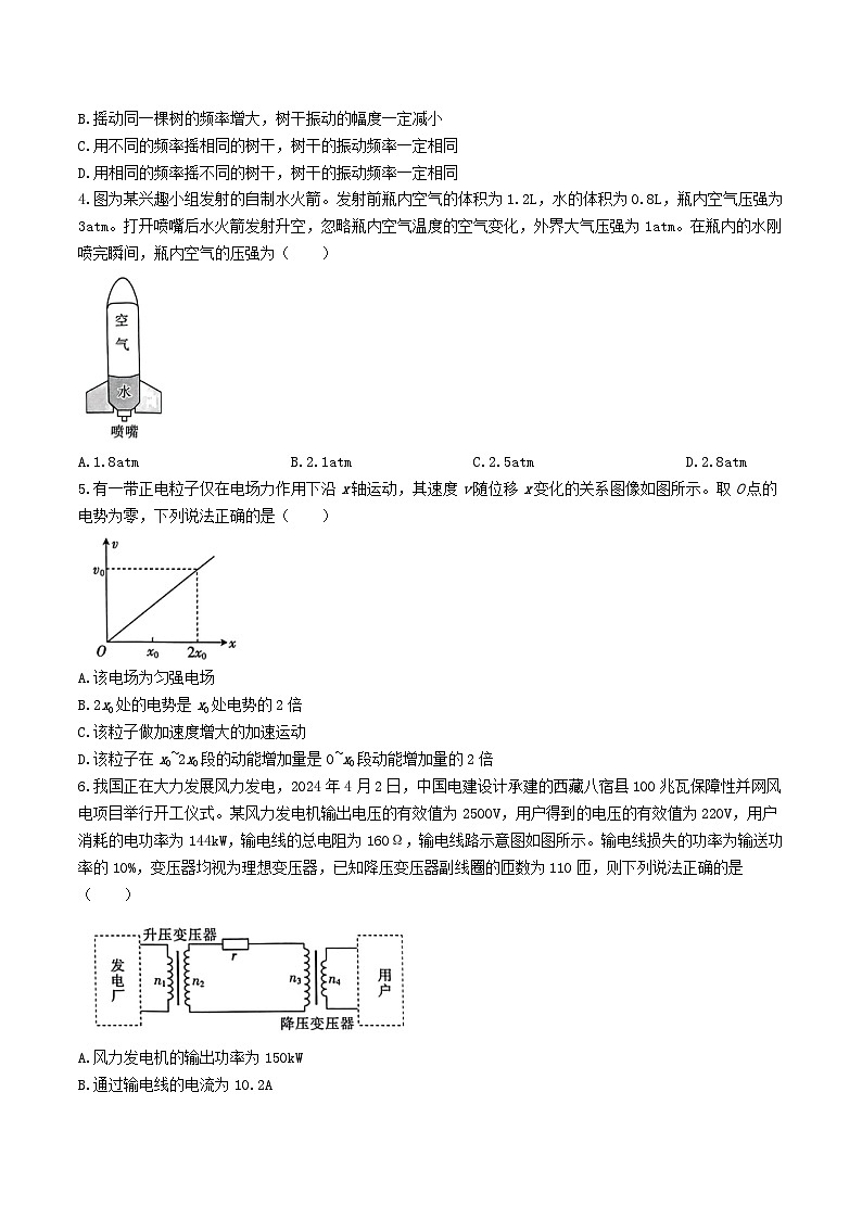 2024届河北省保定市第一中学等部分高中高三下学期二模考试物理试题(Word版)第2页