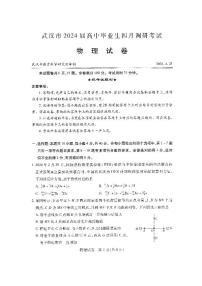 湖北省武汉市2024届高中毕业生四月调研考试物理试题