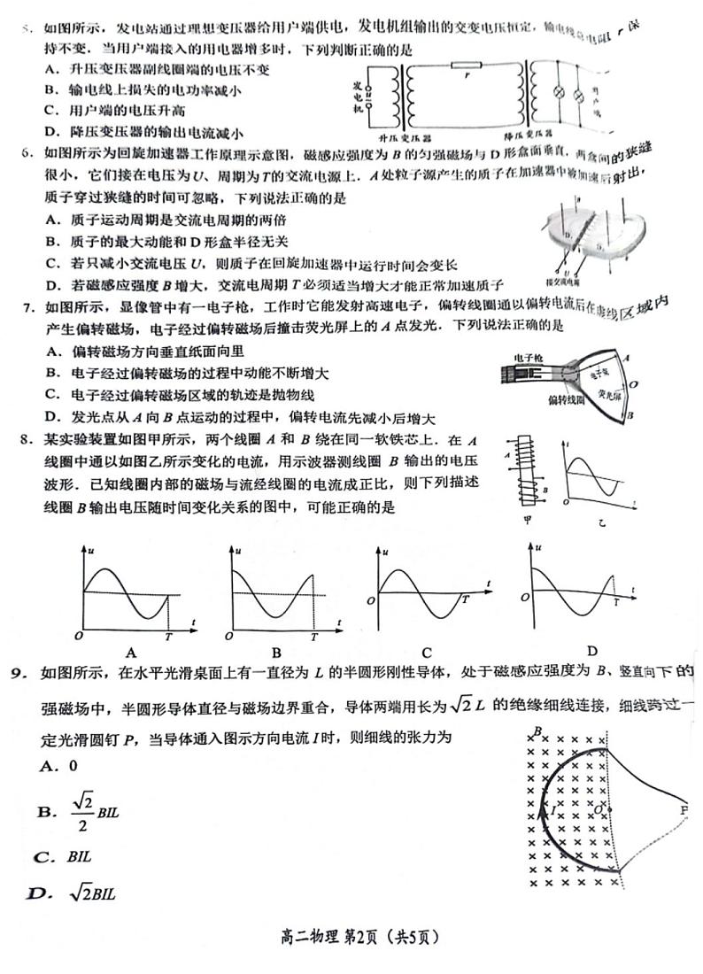 江苏省镇江市2023_2024学年高二下学期期中考试物理试卷第2页