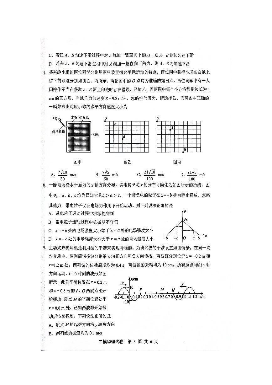 江西省上饒市2024屆高三下學(xué)期第二次模擬考試 物理 PDF版含答案第3頁(yè)