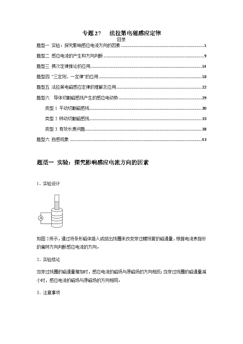 2024届高考物理一轮复习热点题型归类训练专题27法拉第电磁感应定律(原卷版+解析)01