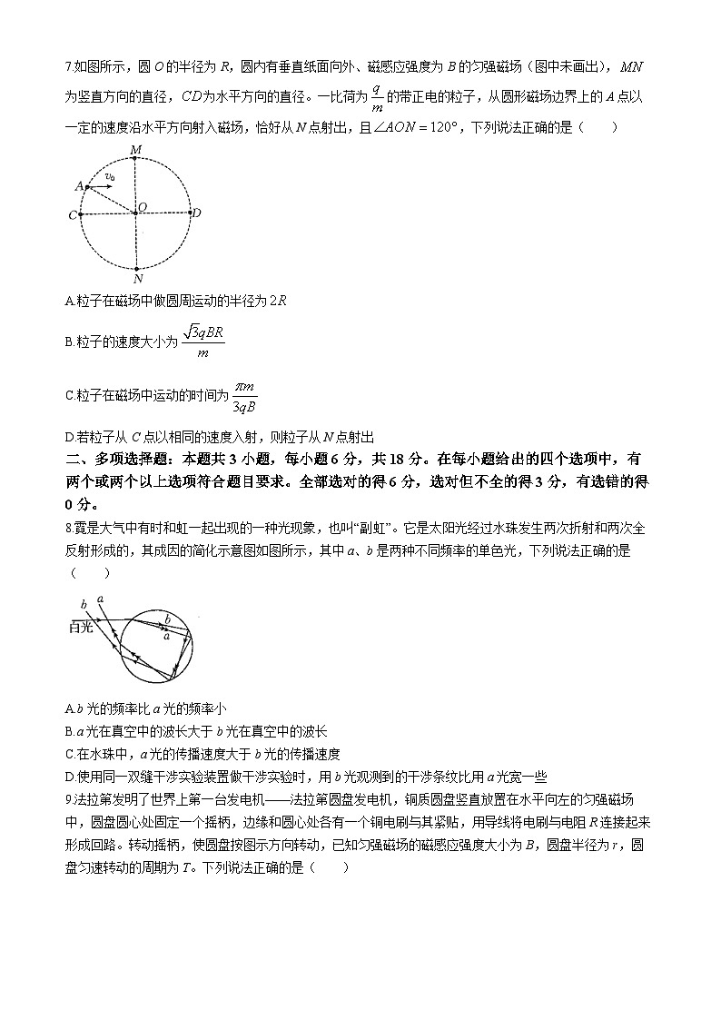 2024雅安四校联考高二下学期期中考试物理含解析第3页