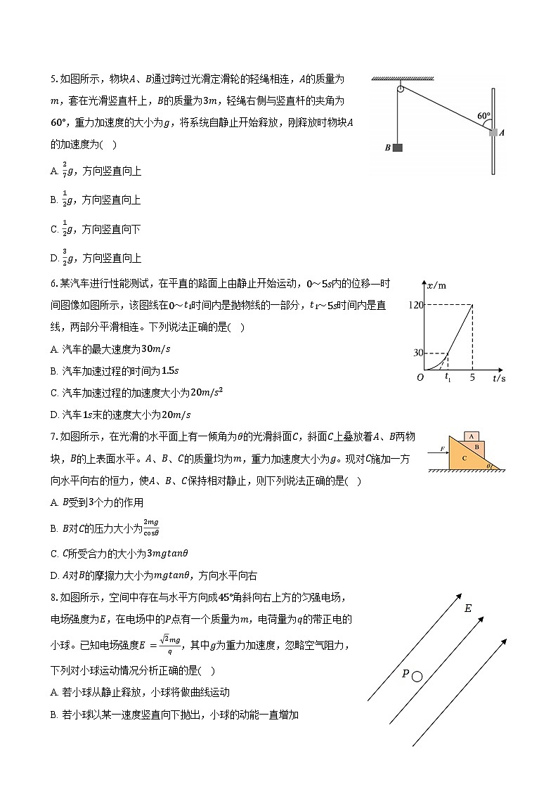 2024届山东省德州市庆云县第一中学高三下学期物理模拟试卷02
