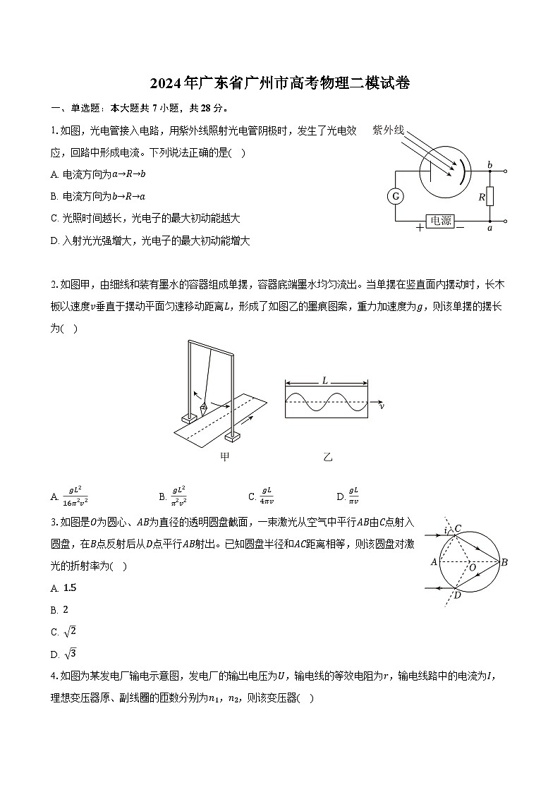 2024年广东省广州市高考物理二模试卷(含解析)01