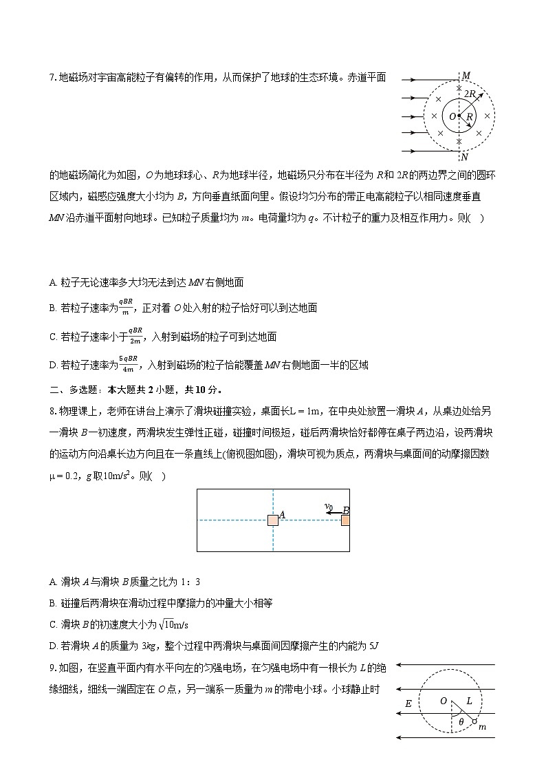 2024年重庆市主城区高考物理一调试卷(含详细答案解析)第3页