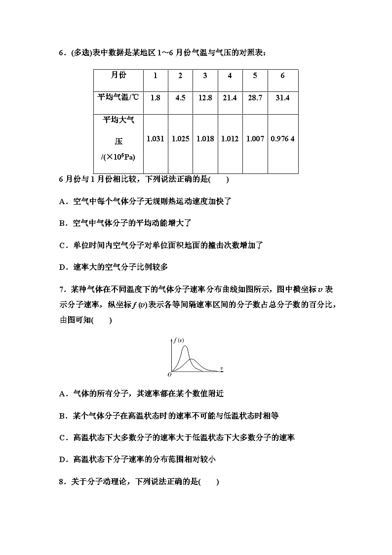 粤教版高中物理选择性必修第三册课时分层作业3气体分子运动的统计规律第3页
