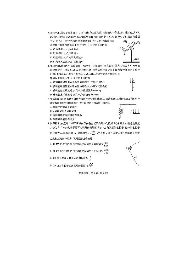 2024届湖北省高三下学期4月调研考试物理试题第2页