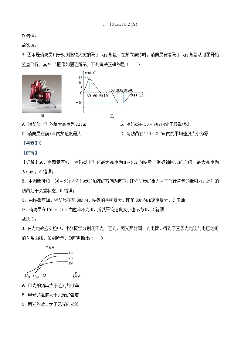 2024届天津市河东区高三下学期第二次模拟物理试卷(原卷版+解析版)02