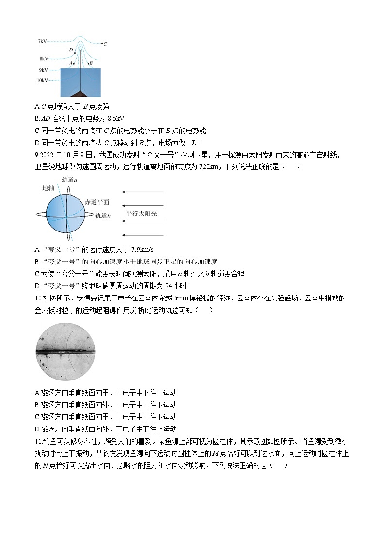2024杭州S9联盟高二下学期4月期中考试物理含答案第3页