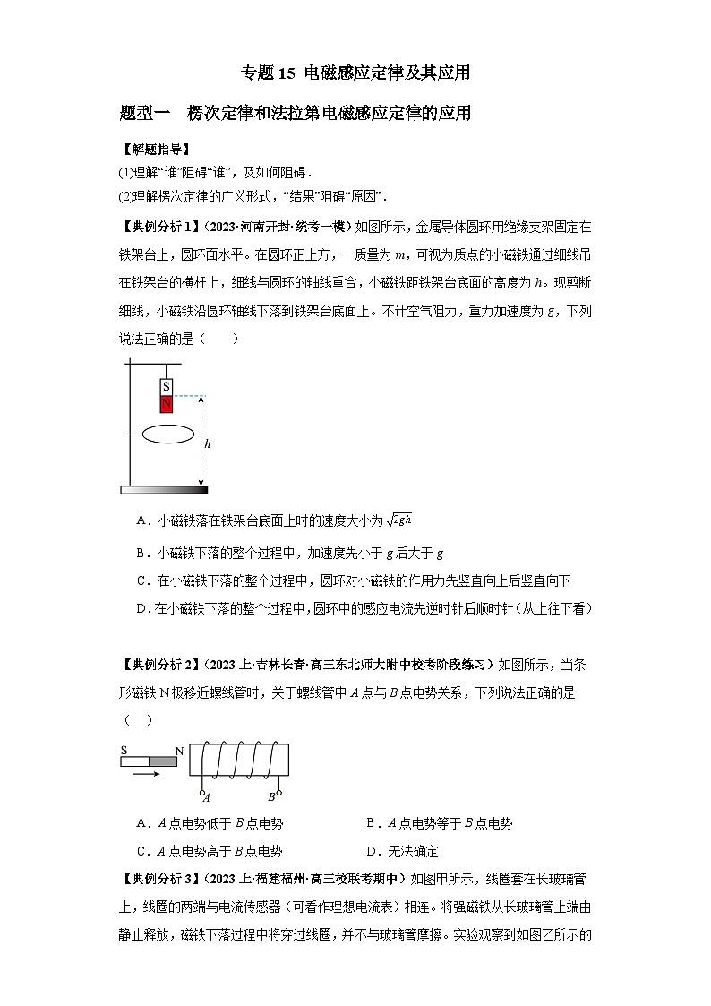 【二轮复习】高考物理专题15 电磁感应定律及其应用(题型专练)(原卷版)第1页