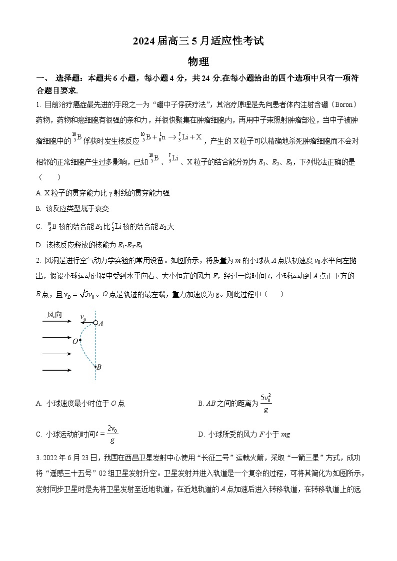 2024届湖南省高三下学期5月模拟预测物理试题(原卷版+解析版)01