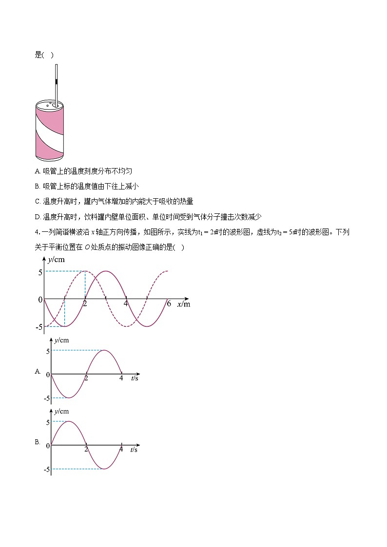 2023-2024学年河北省石家庄市高三(第二次)教学质量检测物理试卷(含详细答案解析)第2页