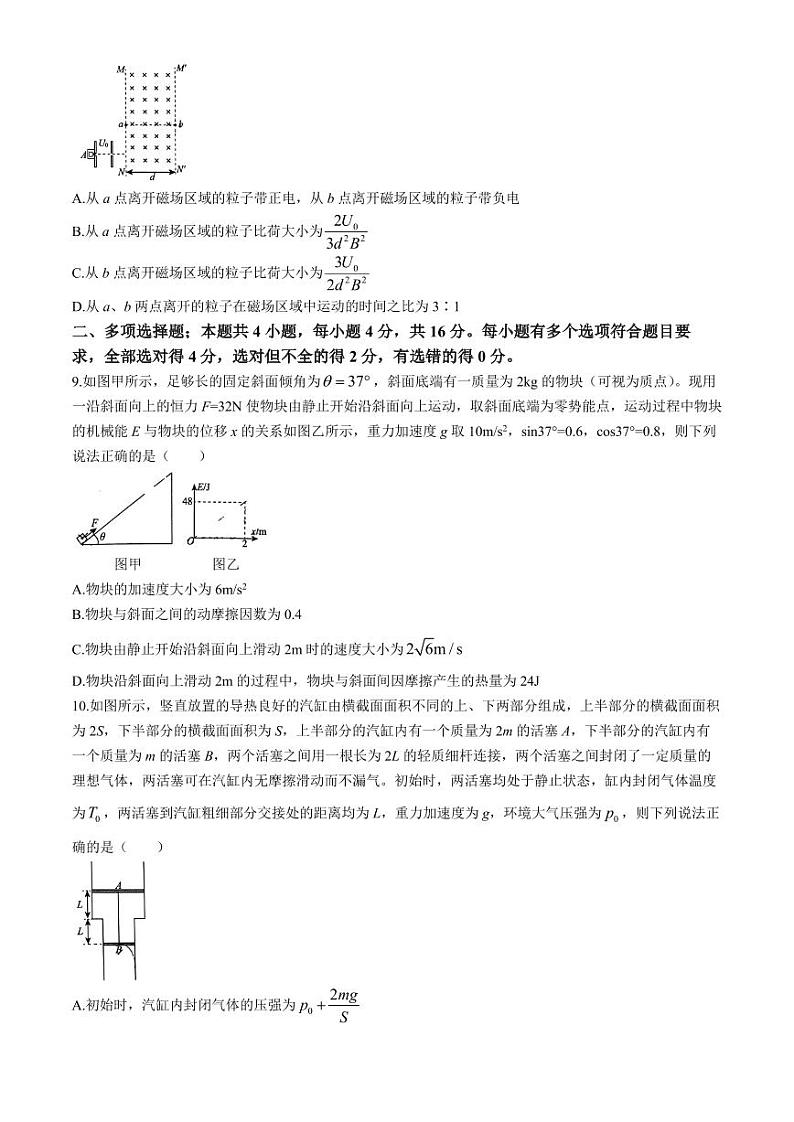 2024届泰安高三三模物理试题+答案第3页