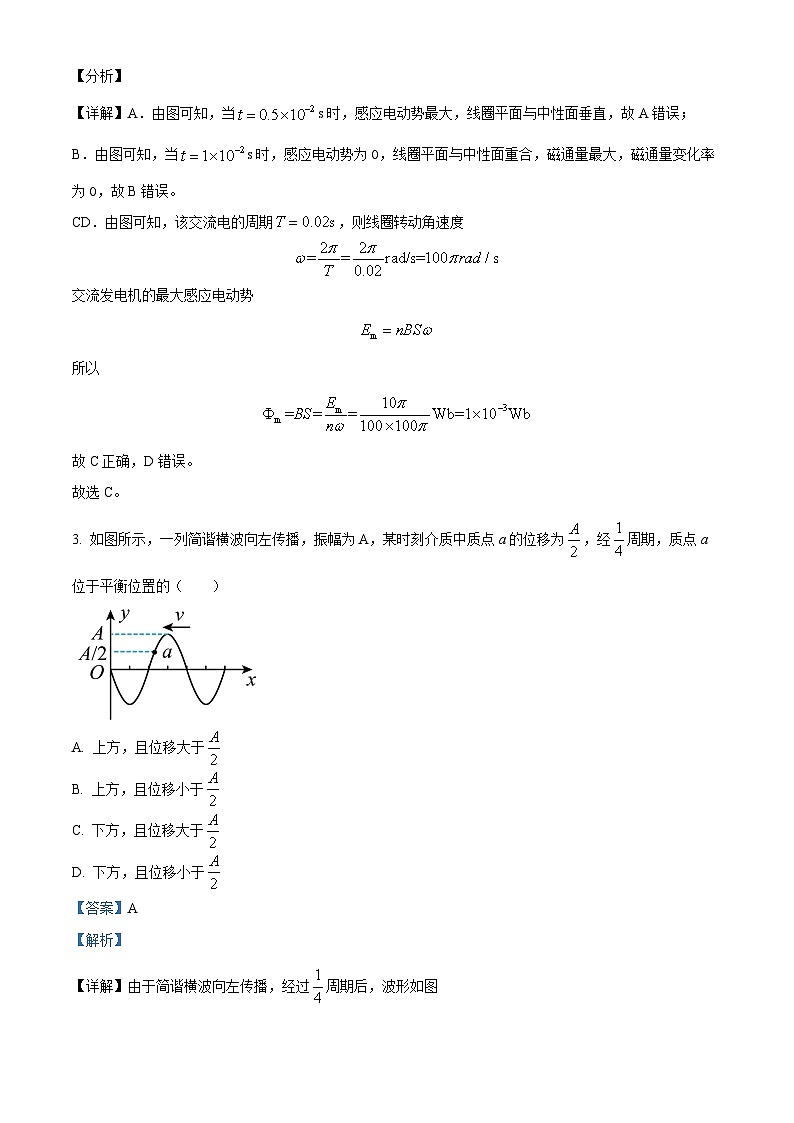 广东省广州三校(广铁一中、广州外国语学校、广州大学附属中学)2023-2024学年高二下学期期中考试物理试题(原卷版+解析版)02