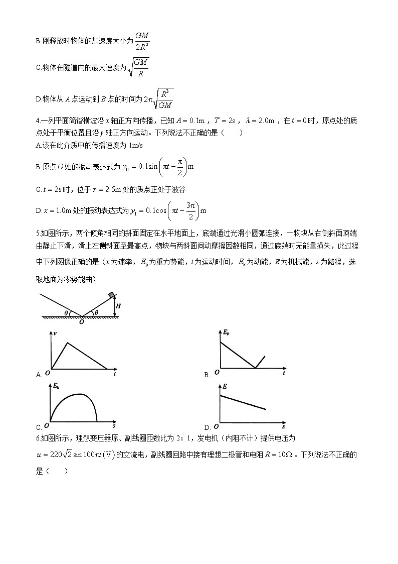 2024届河北省邯郸市部分示范性高中高三下学期三模物理试题02