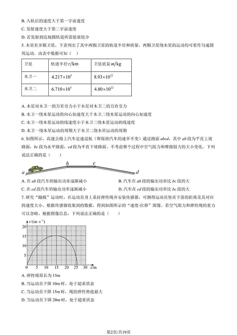 2023北京人大附中高一(下)期中物理试卷及答案第2页