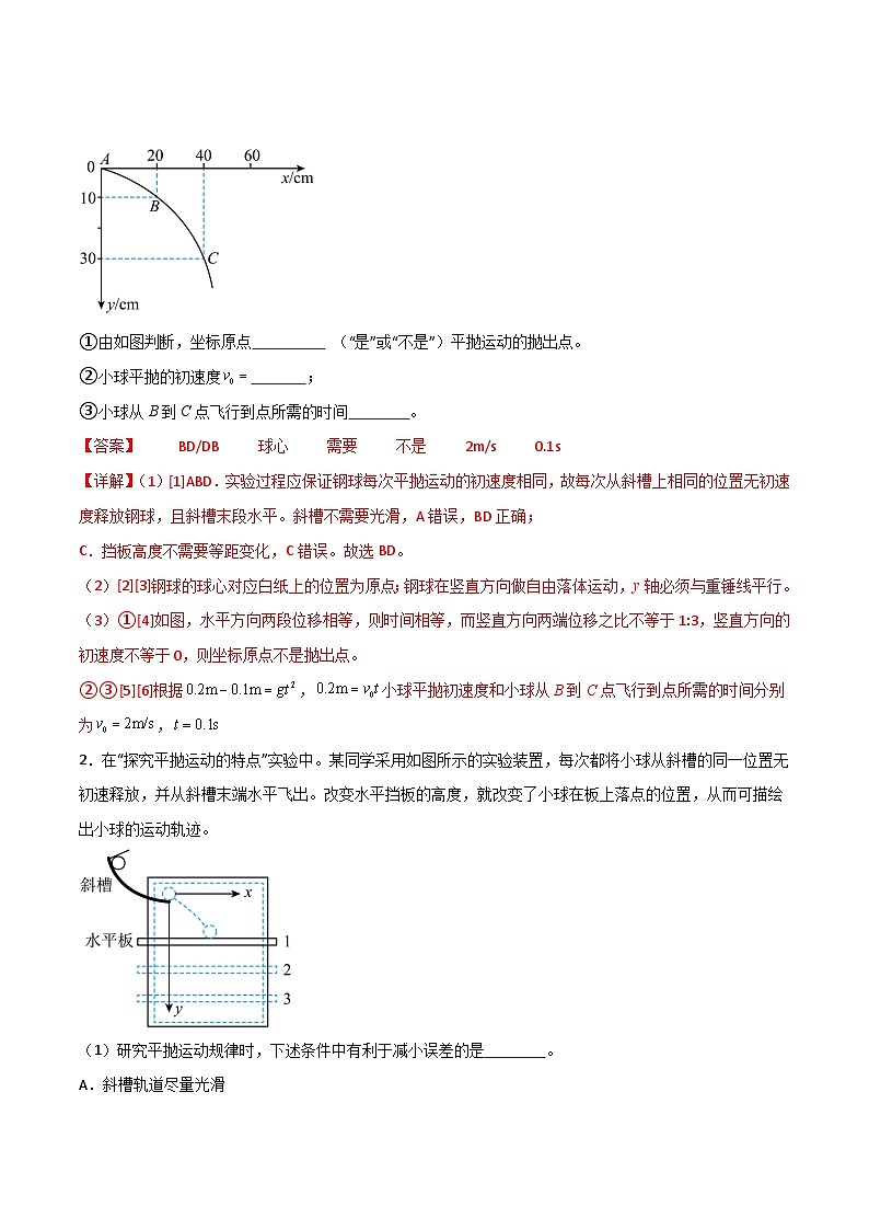 专题26 探究平抛运动的特点-【热重难点】最新高考物理一轮复习热点重点难点夯练与提升02