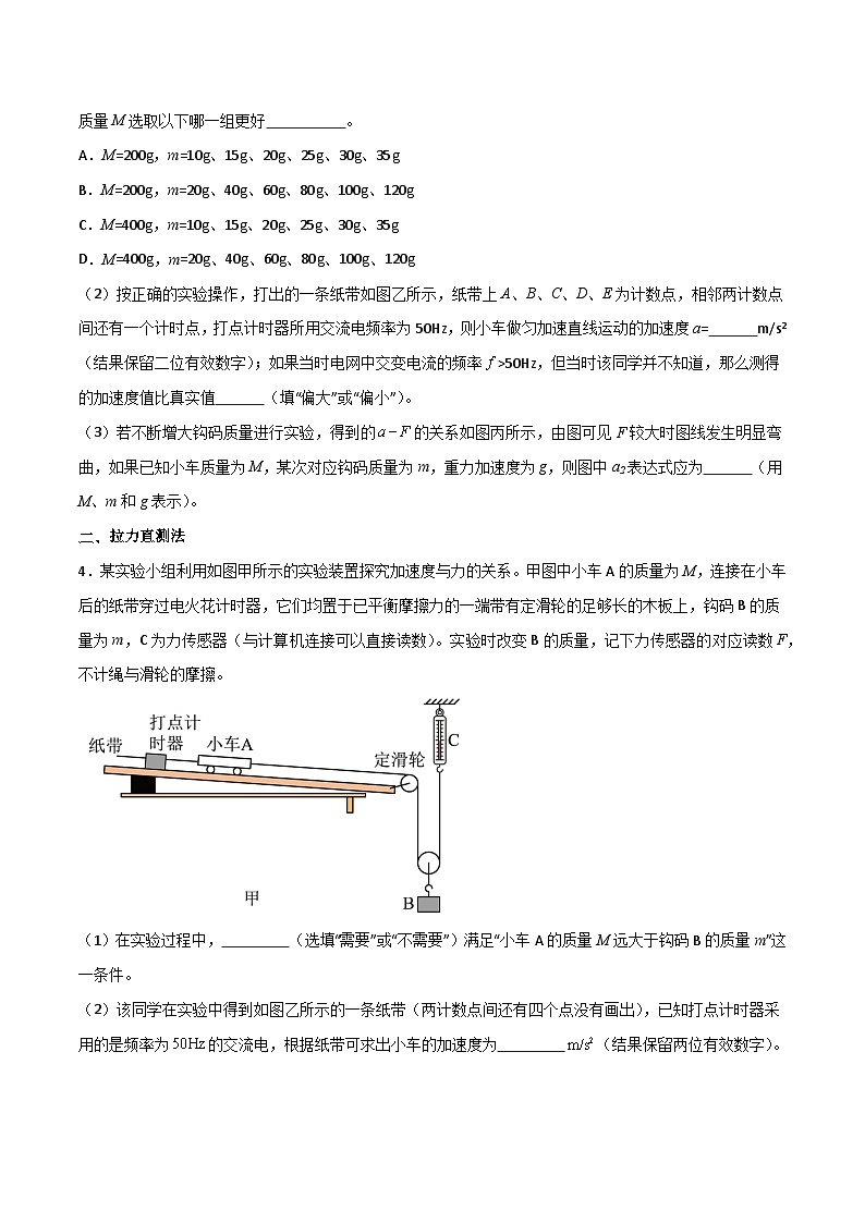 专题19 探究加速度与力、质量的关系-【热重难点】最新高考物理一轮复习热点重点难点夯练与提升03