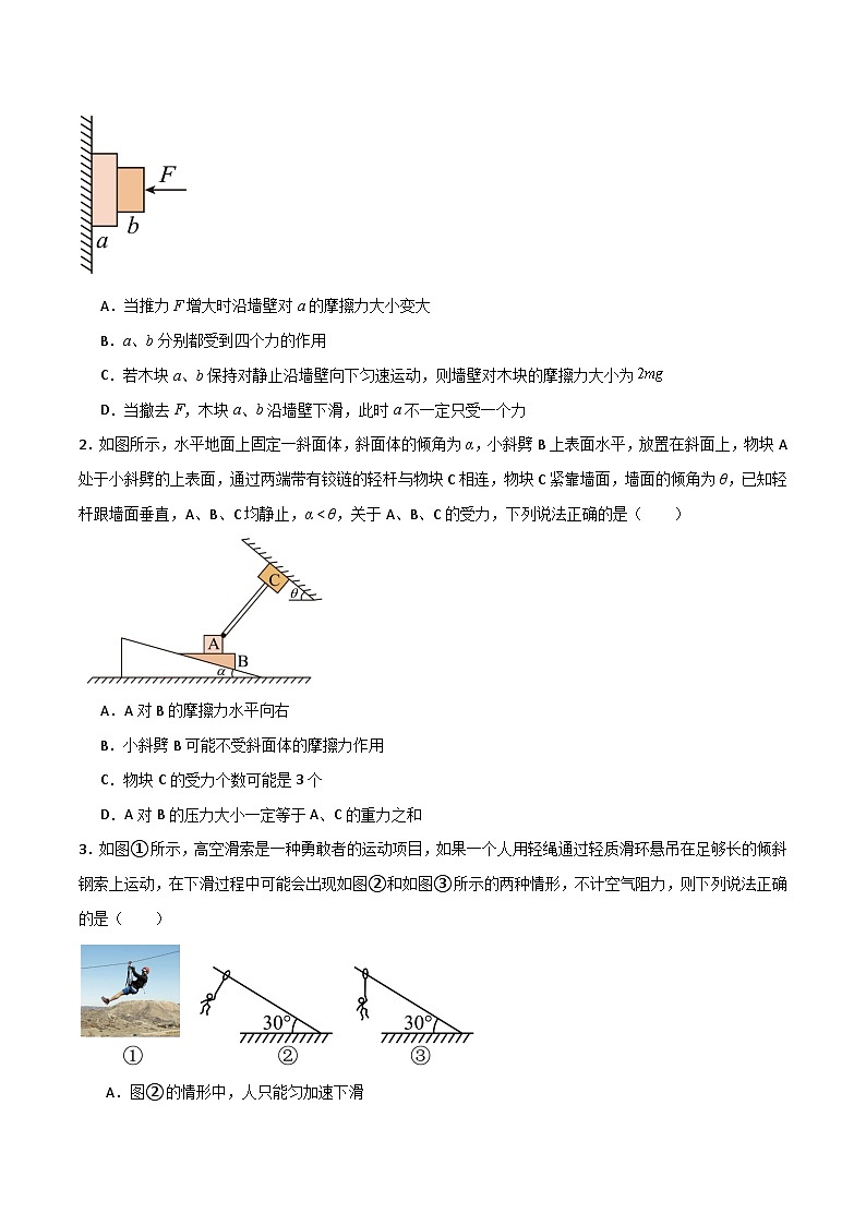 专题10 共点力作用下的静态平衡问题-【热重难点】最新高考物理一轮复习热点重点难点夯练与提升02