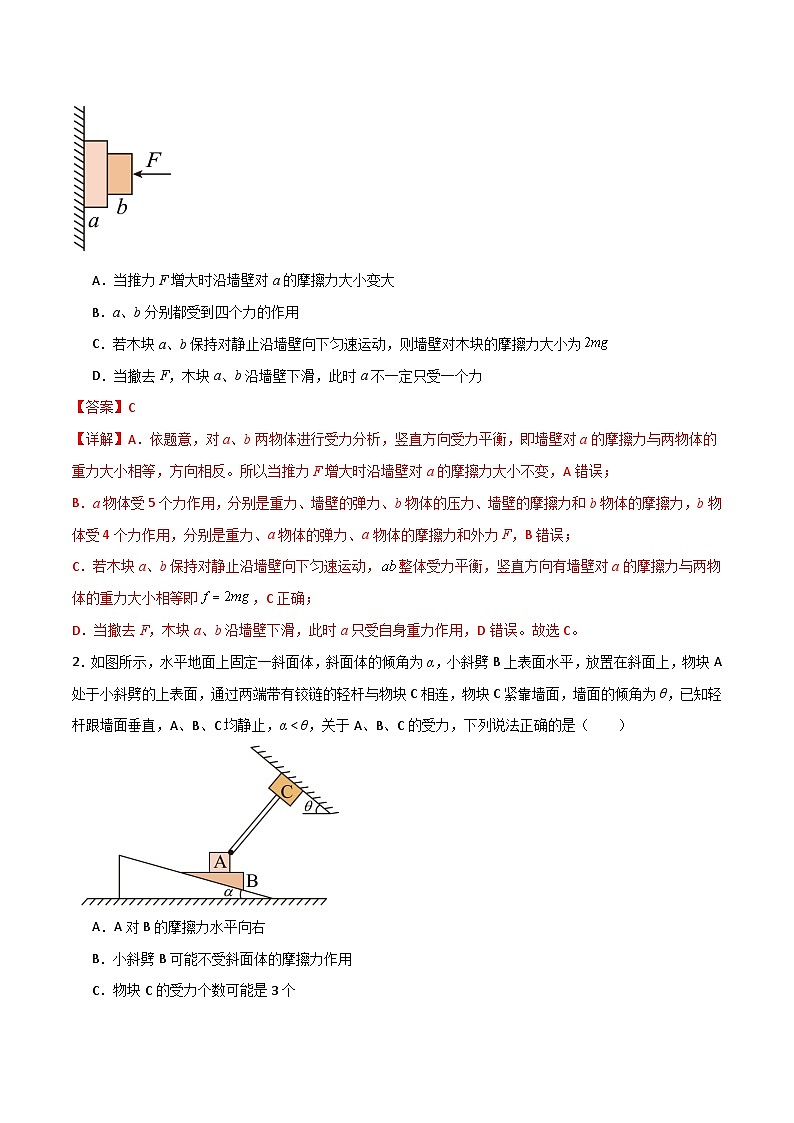 专题10 共点力作用下的静态平衡问题-【热重难点】最新高考物理一轮复习热点重点难点夯练与提升02