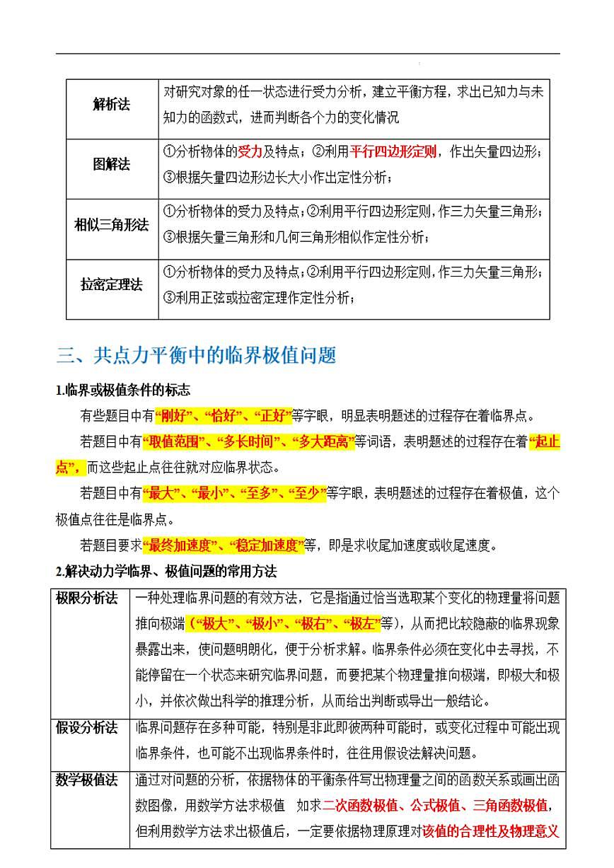 秘籍02 共點(diǎn)力的靜態(tài)平衡、動(dòng)態(tài)平衡、臨界和極值問(wèn)題、整體法和隔離法-備戰(zhàn)2024年高考物理?yè)尫置丶?頁(yè)