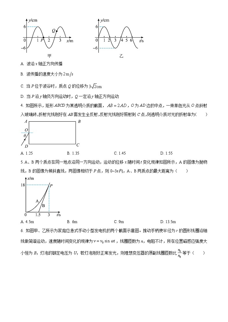 2024届安徽省合肥市高三下学期适应性联考(三模)物理试题(原卷版)第2页