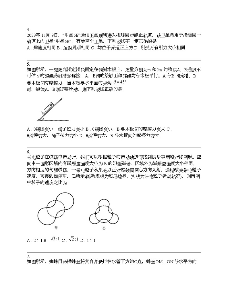 湖北省部分学校2024届高三下学期三模考试物理试题第2页