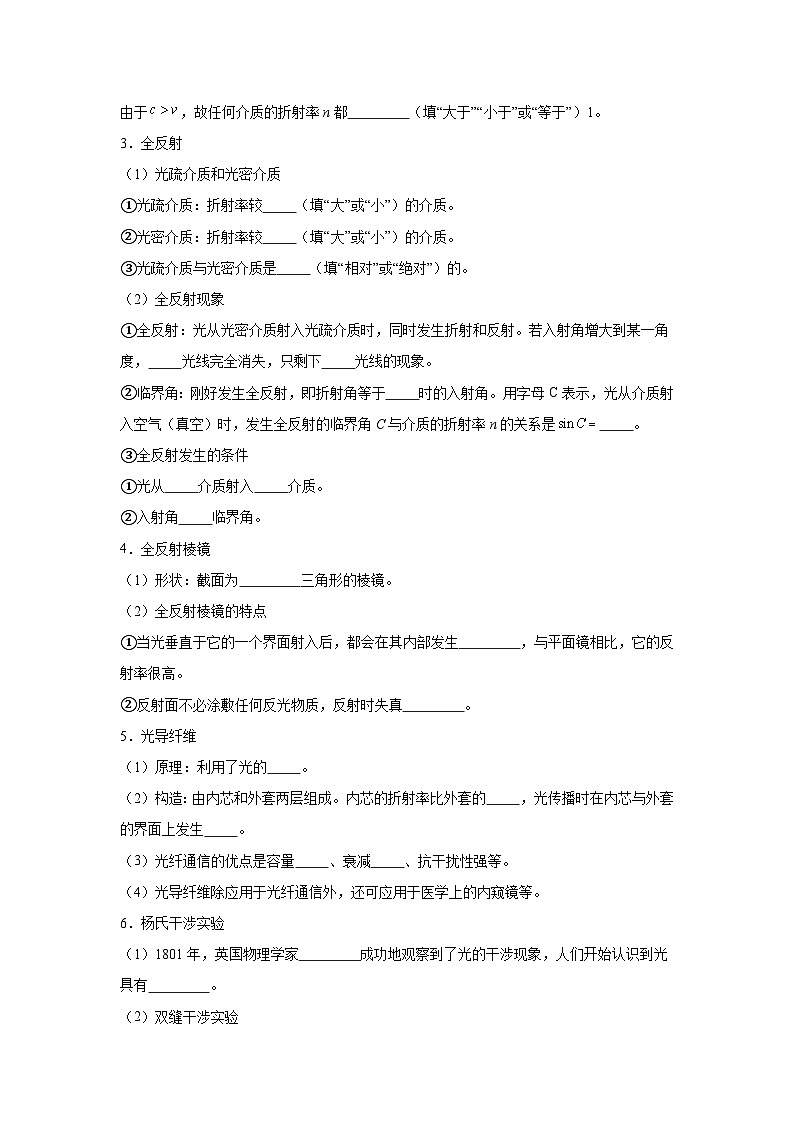13.1光—知识点填空-2024高考物理回归课本基础知识填空(含答案)第2页