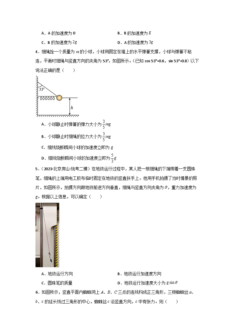 2.牛顿运动定律(原卷版)-【典型题型】2024年高考物理二轮复习突破典型题型之选择题3第3页