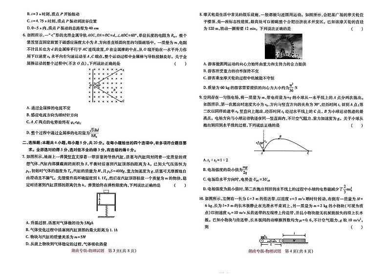 2024届湖南省部分学校高三下学期押题考试物理试题第2页