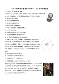 2023-2024学年山东省烟台市高一(下)期中物理试卷(含解析)