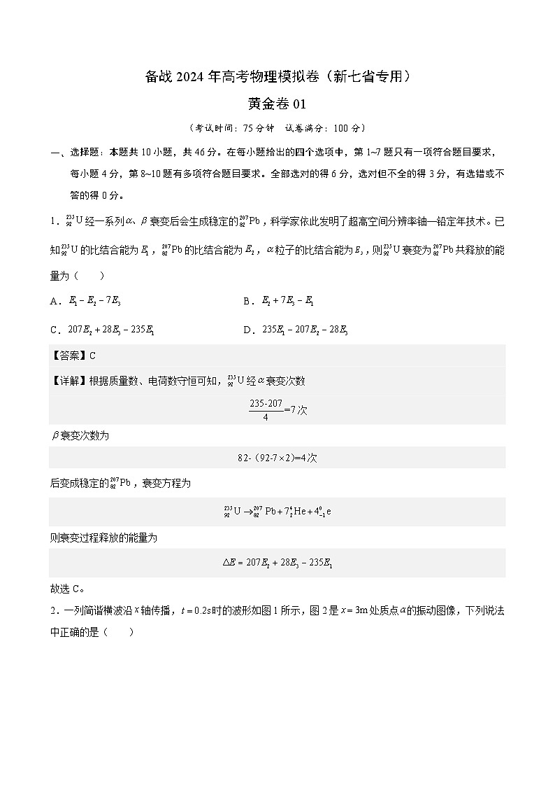 备战2024年高考物理模拟卷(新七省专用)(解析版)第1页