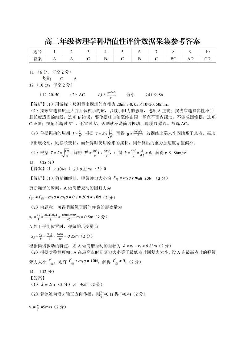 内蒙古呼和浩特市回民区2023-2024学年高二下学期期中考试物理试题01
