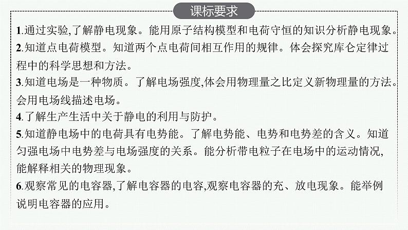 2025届高三一轮复习物理课件(人教版新高考新教材)第1讲 静电场及其应用02