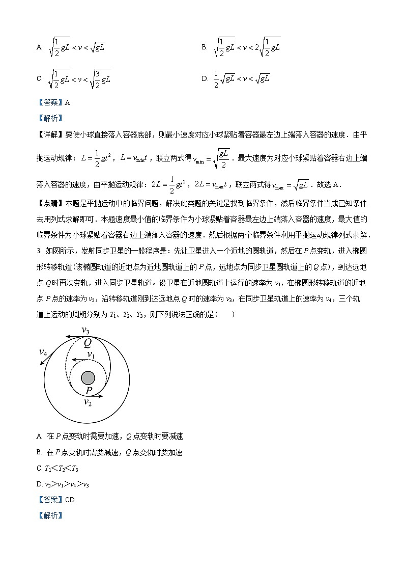 湖南省长沙市雅礼中学2021-2022学年高一(下)期末物理试题02