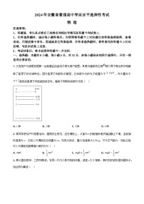 2024年高考真题——物理（安徽卷）试卷（Word版附答案）