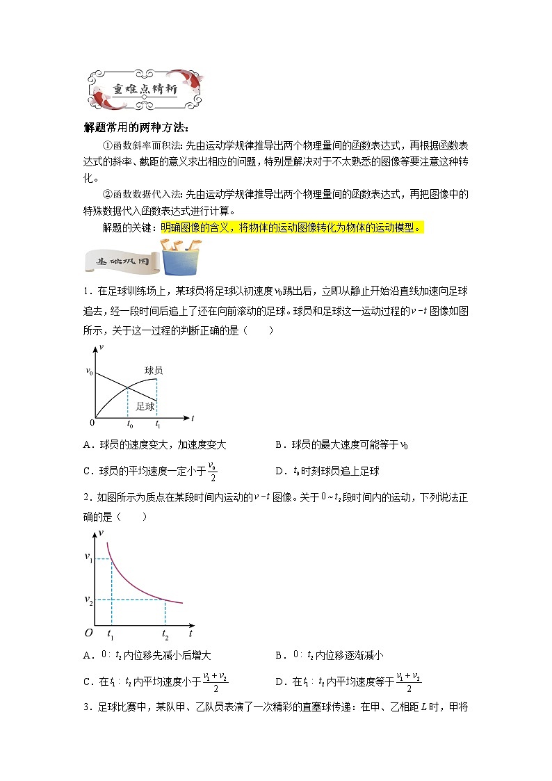【暑假衔接】高中物理新高三(高二升高三)暑假自学讲义 专题01 运动学图像(教师版+学生版)02