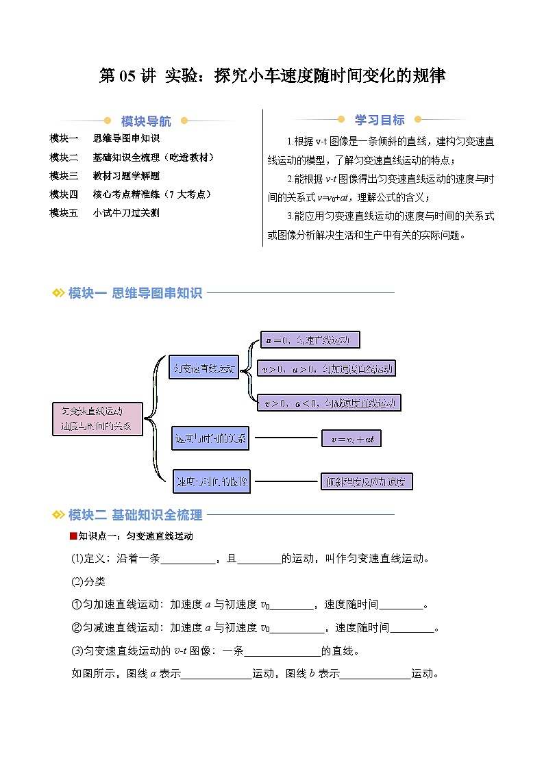 第06讲 匀变速直线运动的速度与时间的关系(解析版) 第1页