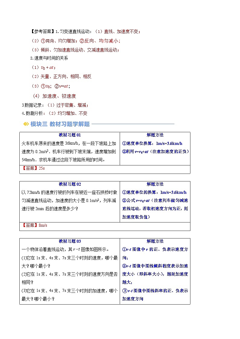 第06讲 匀变速直线运动的速度与时间的关系(原卷版)第3页