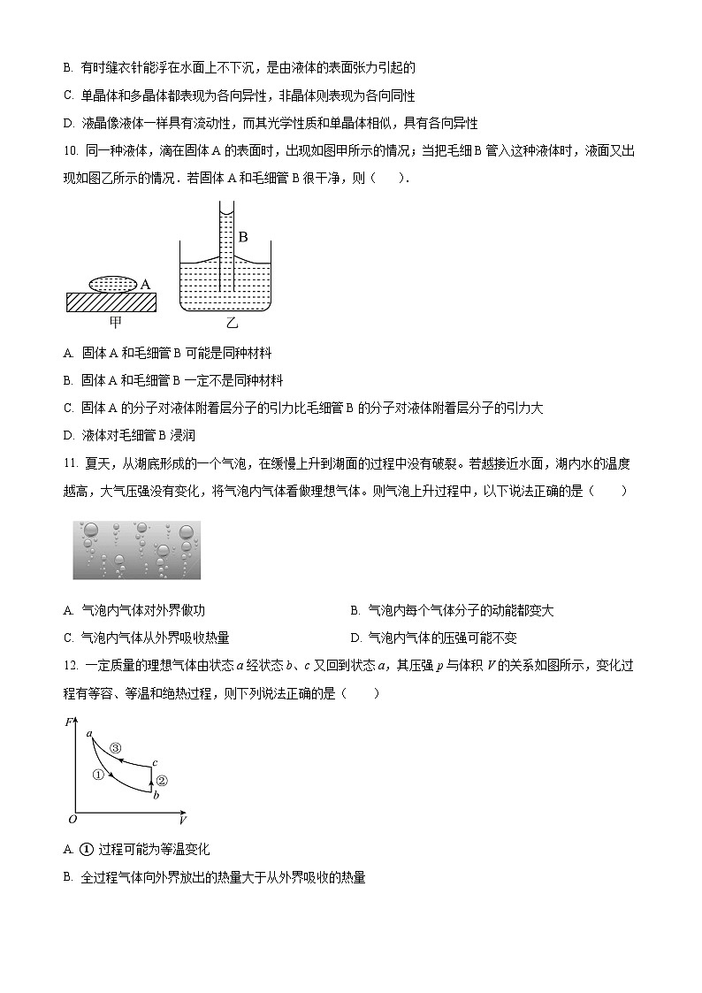 上海市华东师范大学第二附属中学2023-2024学年高二下学期期末物理试卷(原卷版+解析版)03