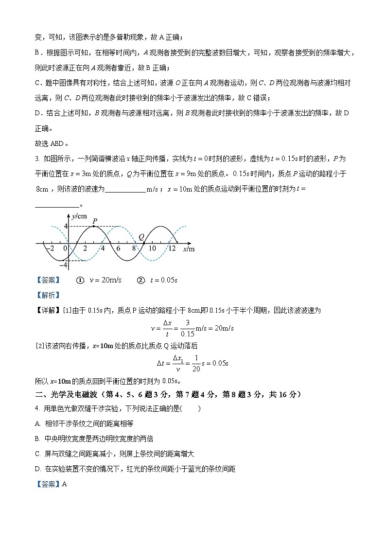 上海市华东师范大学第二附属中学2023-2024学年高二下学期期末物理试卷(原卷版+解析版)02