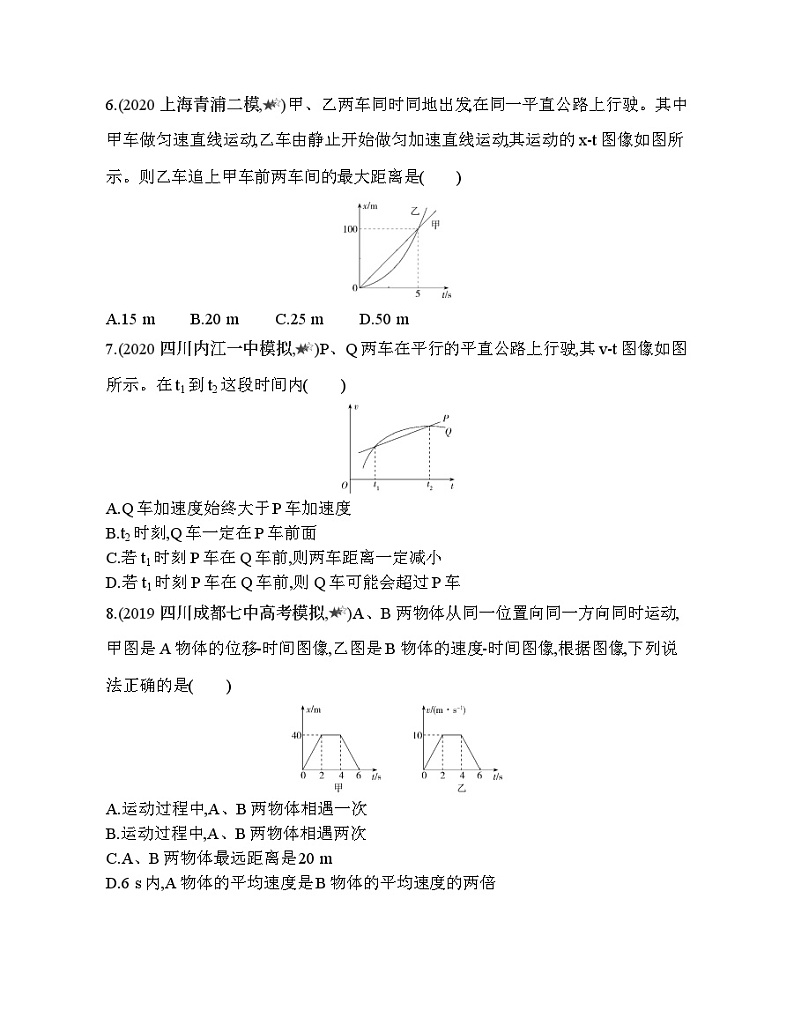 高中必修第一册人教物理课件第二章 匀变速直线运动的研究13-专题强化练2 运动图像问题第3页