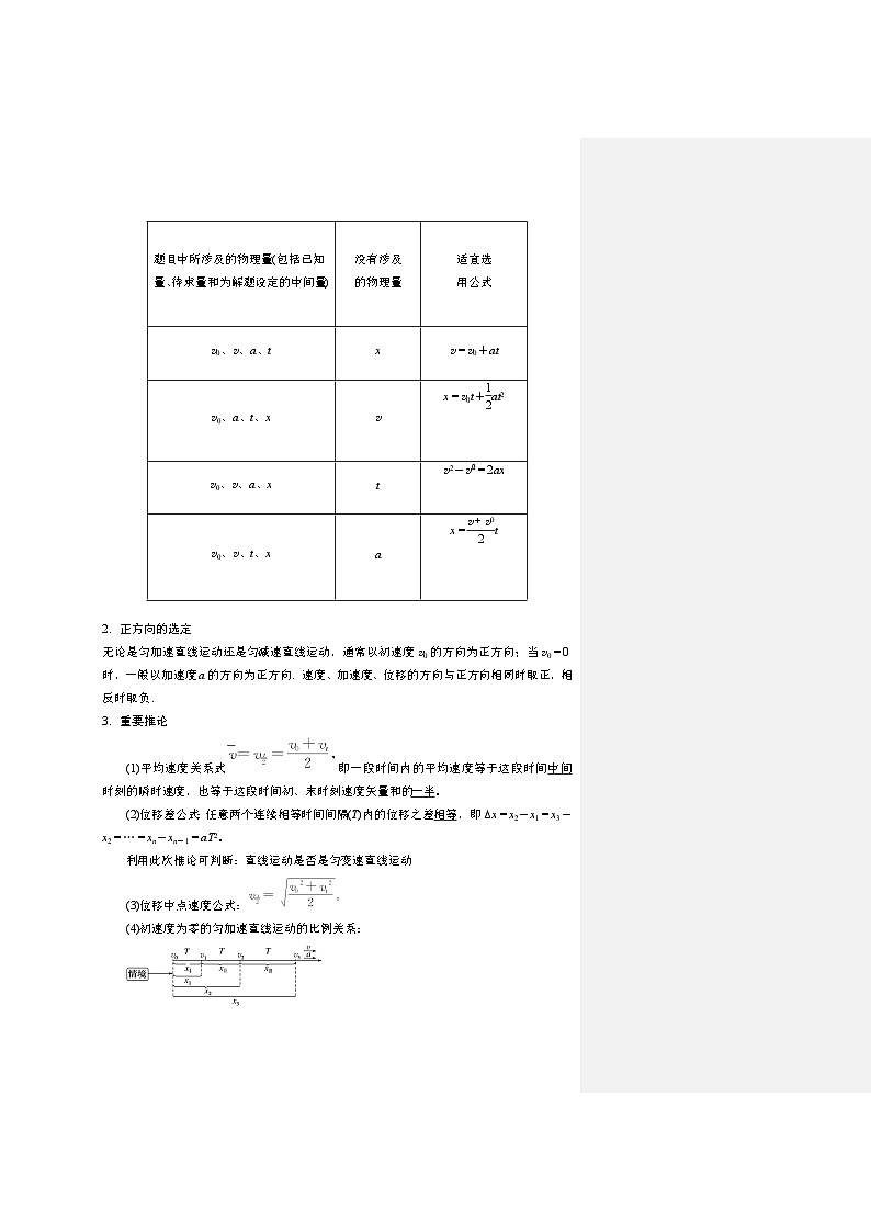 高考物理一輪復(fù)習(xí)專題1.2勻變速直線運(yùn)動(dòng)的規(guī)律及應(yīng)用(原卷版+解析)第2頁(yè)