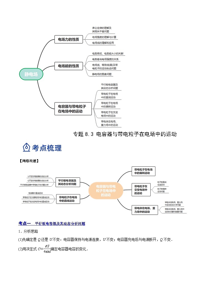 高考物理一轮复习讲练测(全国通用)8.3电容器与带电粒子在电场中的运动(讲)(原卷版+解析)02