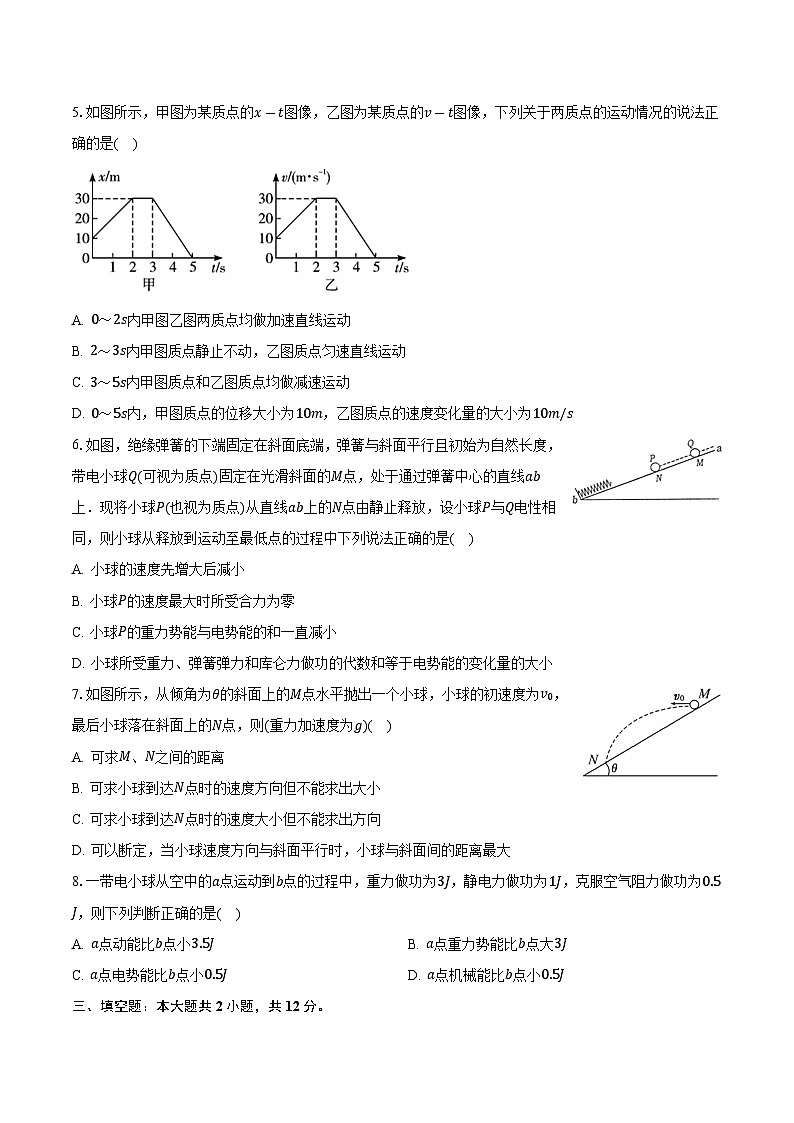 福建省泉州市安溪县2023-2024学年高一下学期期末质量监测物理试卷02