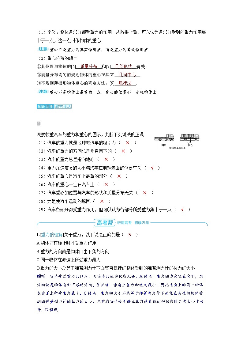 2025年高考物理一轮复习讲义学案 第二章 相互作用 第一讲 重力、弹力第2页