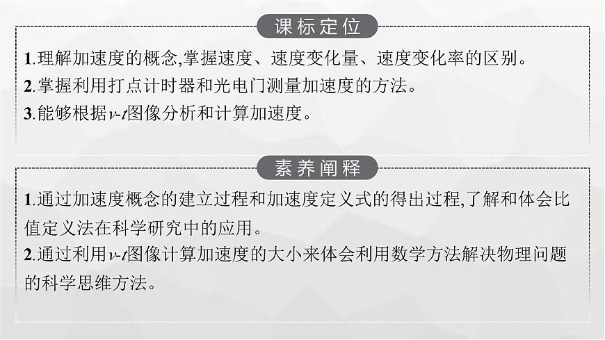 教科版高中物理必修第一冊(cè)第1章描述運(yùn)動(dòng)的基本概念第5節(jié)速度變化的快慢與方向——加速度課件第3頁