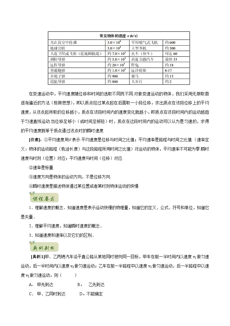 初升高物理衔接讲义 03 运动快慢的描述—速度(学生版)第2页