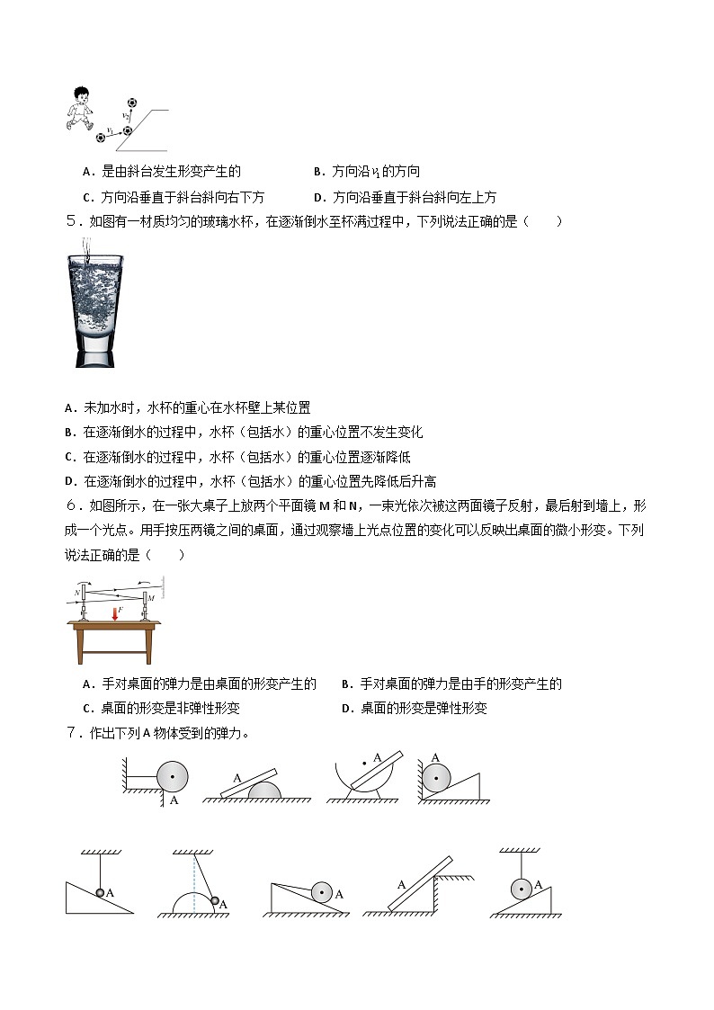 3.1生活中的常见力(分层练习)(原卷版) 第2页