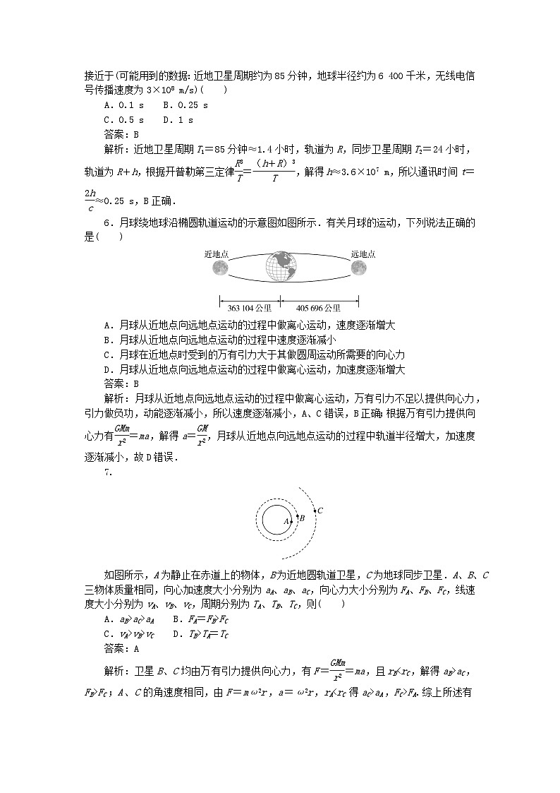 2025版高考物理一轮复习微专题小练习曲线运动万有引力与宇宙航行专题28人造卫星宇宙速度第3页